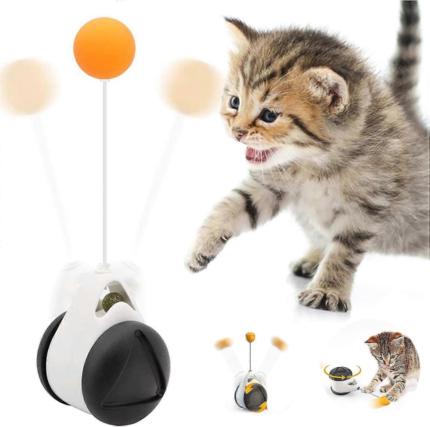 Funny Cat Toy, Interactive Cat Toy for Indoor Cats with Play Balls and Stick, 360 Self-Rotating Pet Cat Toy