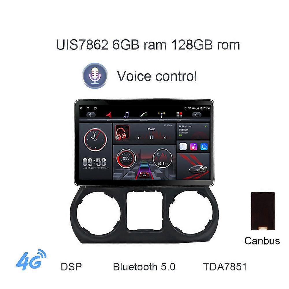 1080P Tesla Style 12.8" 100 Rotatable IPS 2 Din Android 6GB 128GB Car DVD Player WiFi car radio For Jeep Wrangler 3 JK 2010-2017
