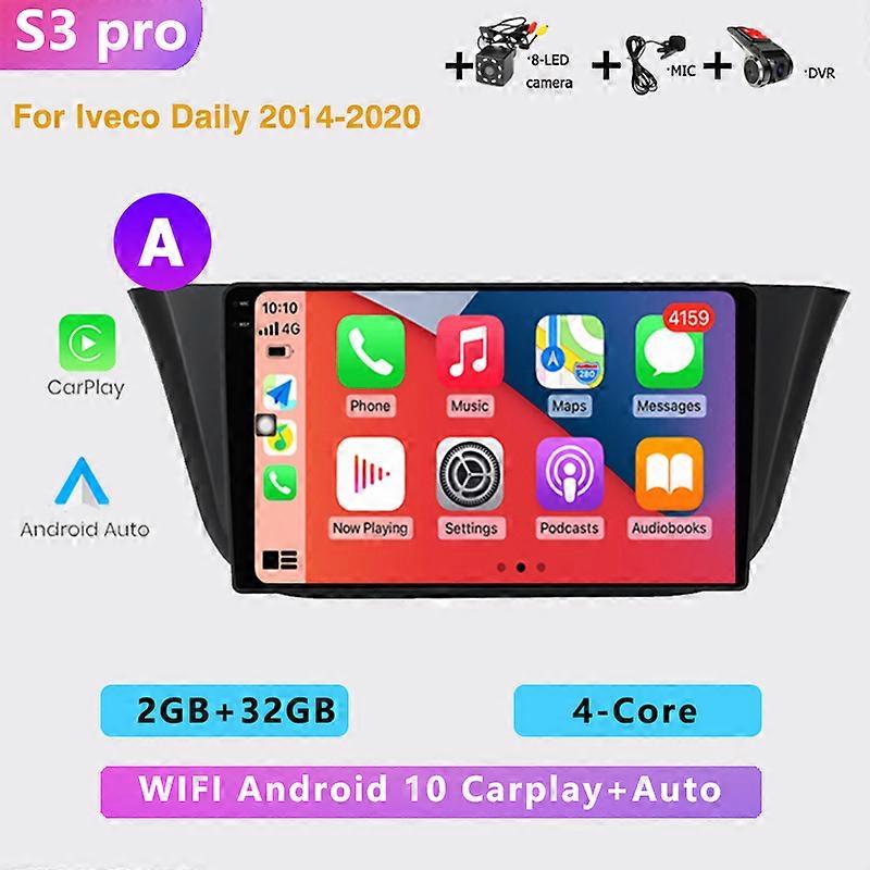 2din auto Android radio multimedia player 4+64G/WIFI Carplay GPS Navigation BT DSP 2din NO DVD for Iveco Daily 2014-2020