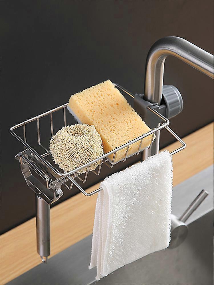 2023 New Hot Sponge Holder for Kitchen Sink with New Design, Convenient Clip and Sanitary Keep, Made of Rust-resistant 304 Stainless Steel