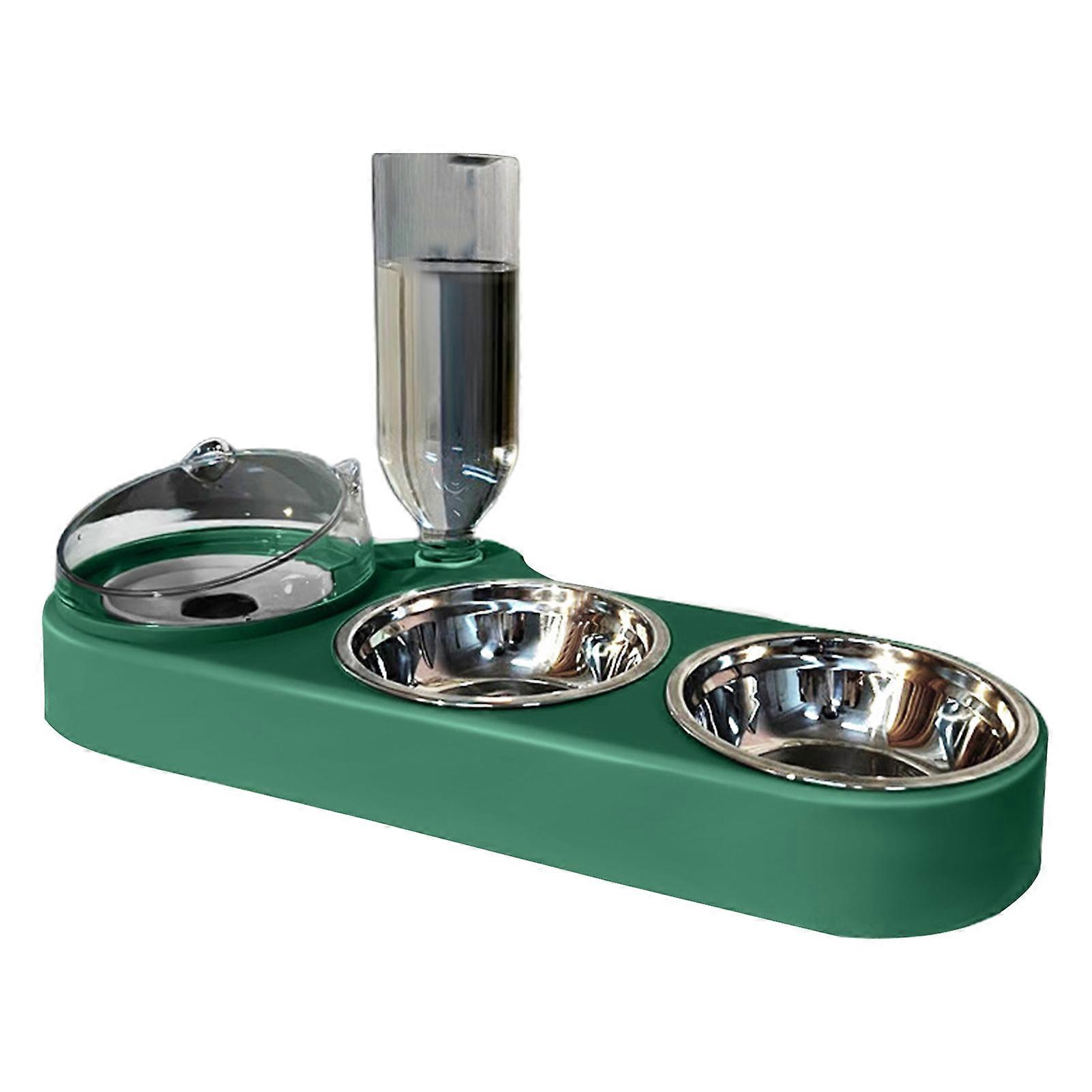High-Capacity Pet Feeder Bowl Set with Beveled Mouth Automatic Drinking Water Splash-Proof Multi-Functional Cat Dog Food Bowl Mengxi