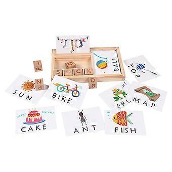 Alphabet Flash Cards, Wooden Jigsaw Puzzle Peg Board Set, Preschool Educational Montessori Toys for Toddlers Kids
