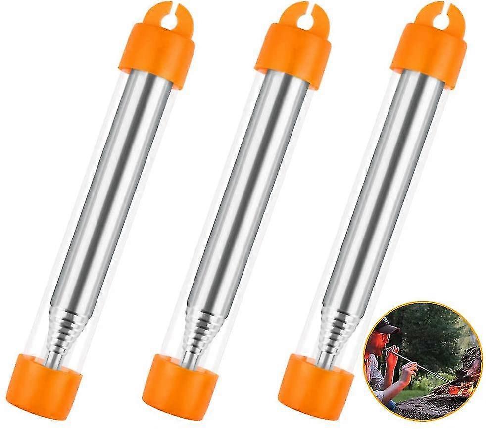 Packung mit 3 Edelstahl Blasfeuerrohr