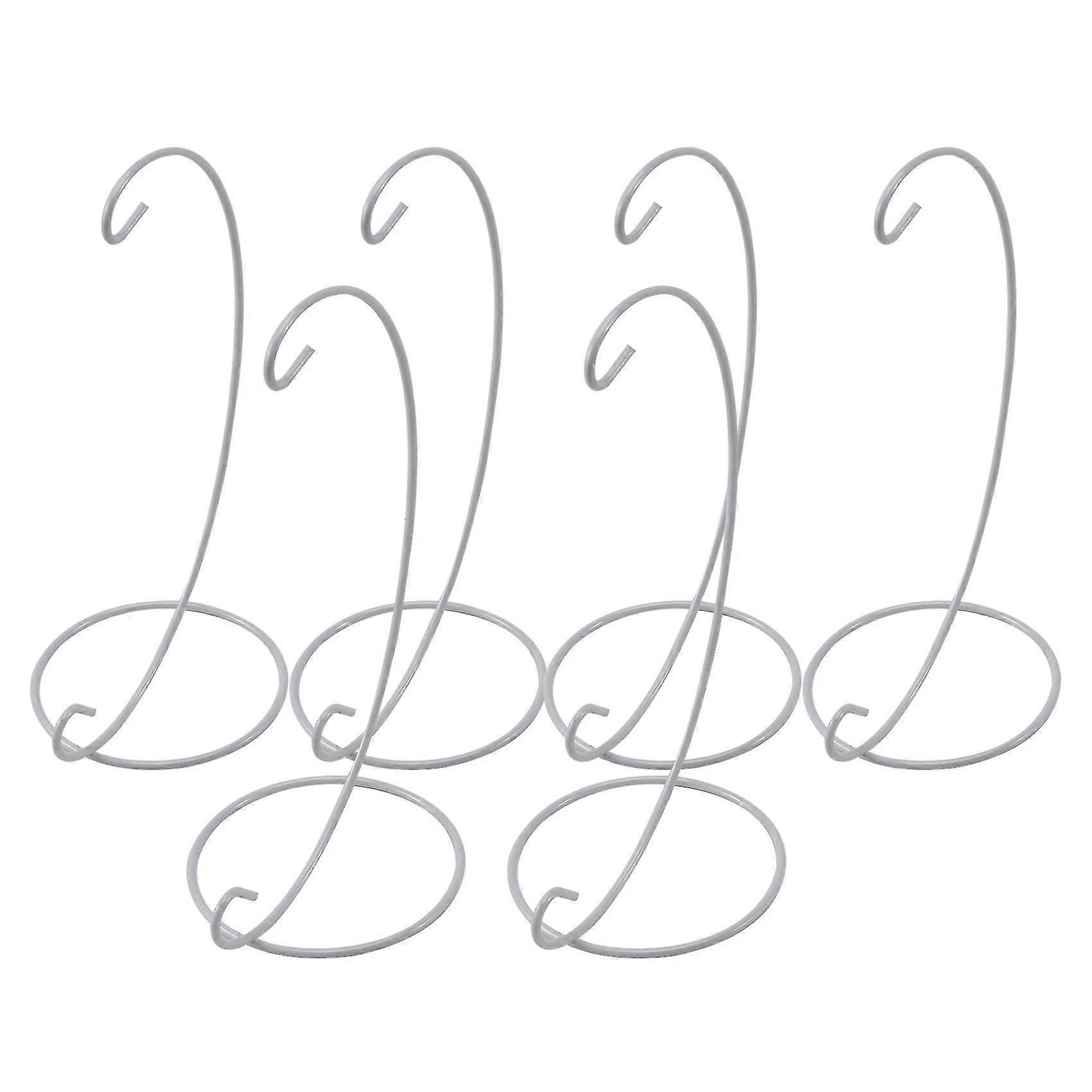 (6 Pack) Ornament Display Stand, White Iron Hanging Stand Rack Holder For Hanging Glass Globe Air P