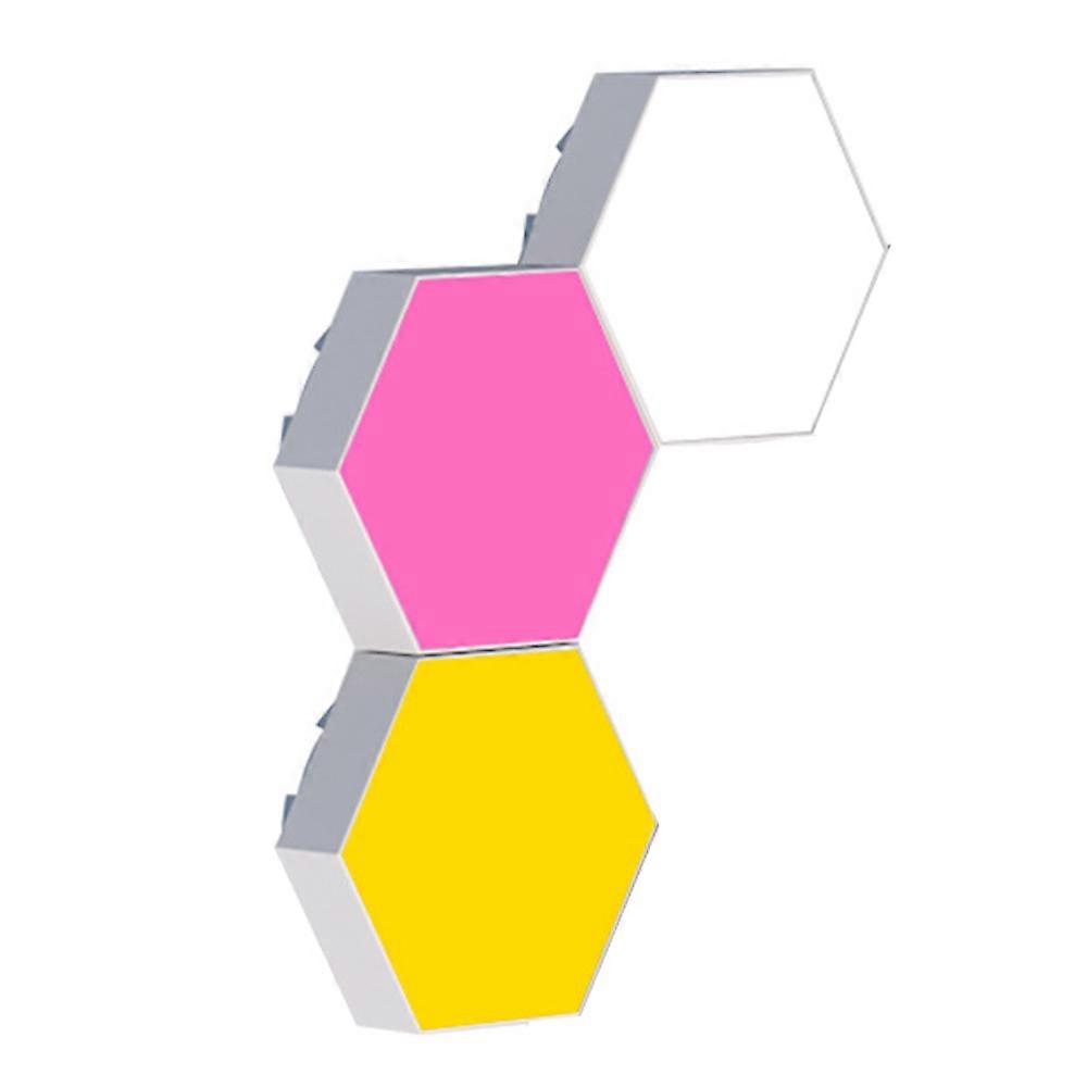 Trois panneaux lumineux hexagonaux - application de bande lumineuse LED hexagonale et télécommande