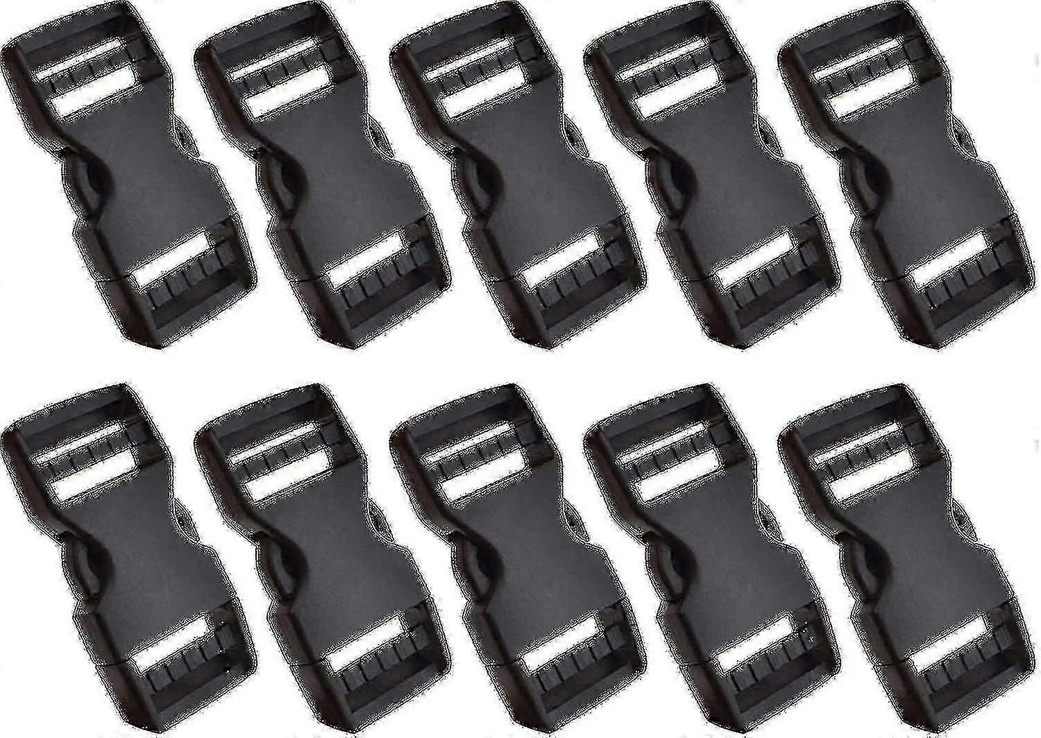 10pcs Adjustable Plastic Flat Side Quick Release Buckles Replacement No Sewing Clips For Backpacks L