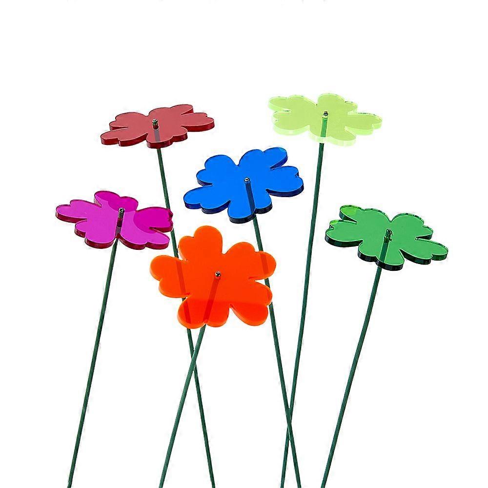 Acrylic Garden Stake with Iron Floral Wire Stems Flower 49x50x2.5mm