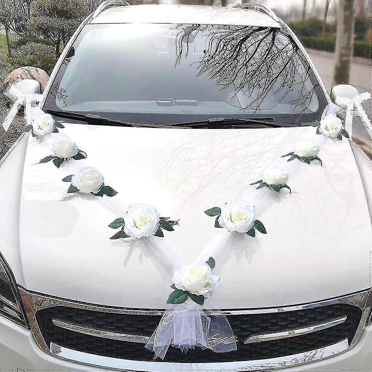 Nunta masina placa de flori Panglica Bows Set pentru toate modelele de masini