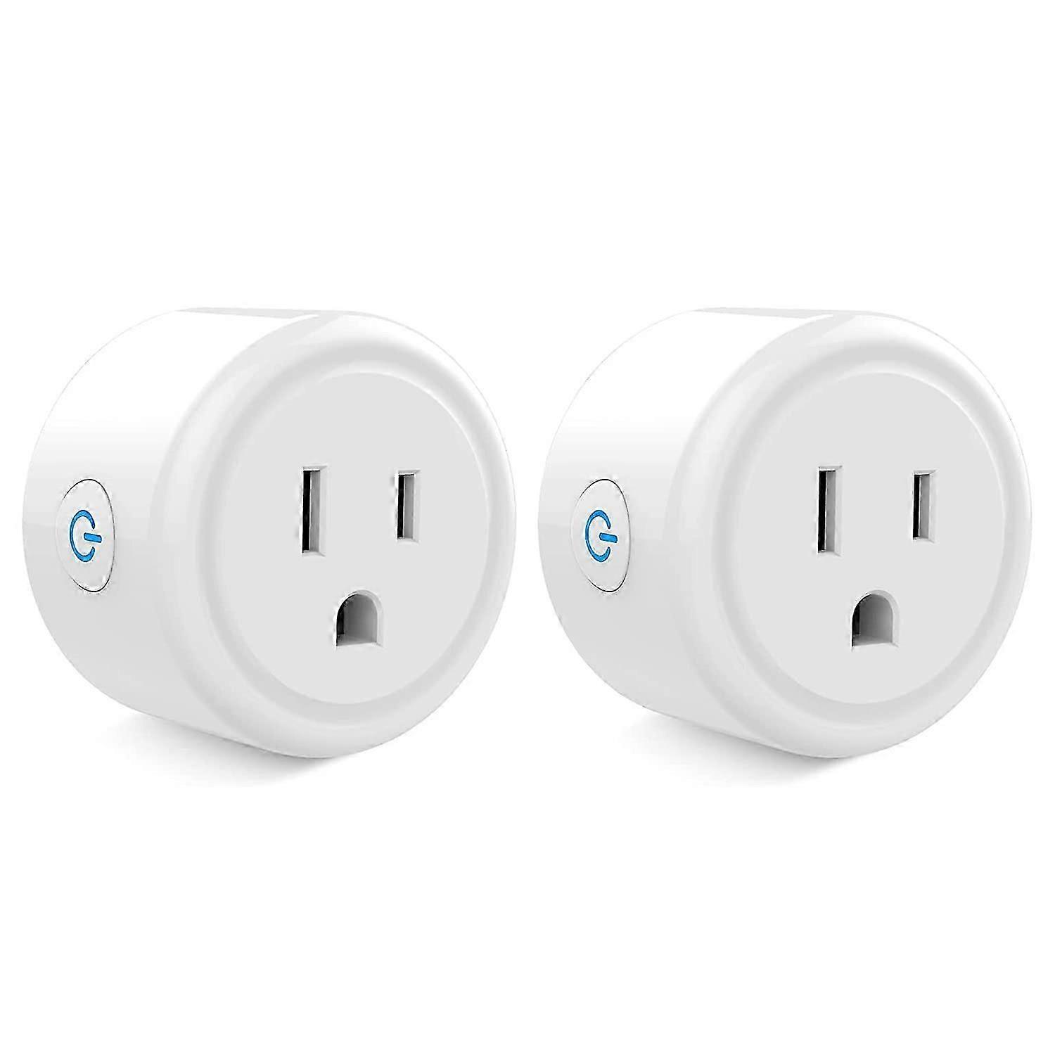 Mini Smart Plug, 2.4G WiFi Smart Socket, Plug-In Socket with Timer Function, 10A 1200W (2-Pack)