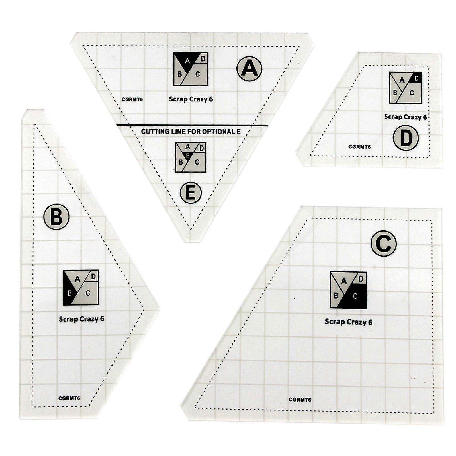 4pcs Quilting Template Patchworks Sewing Kit Non Slip Hand Patchworks Ruler Sewing Tools Accessory