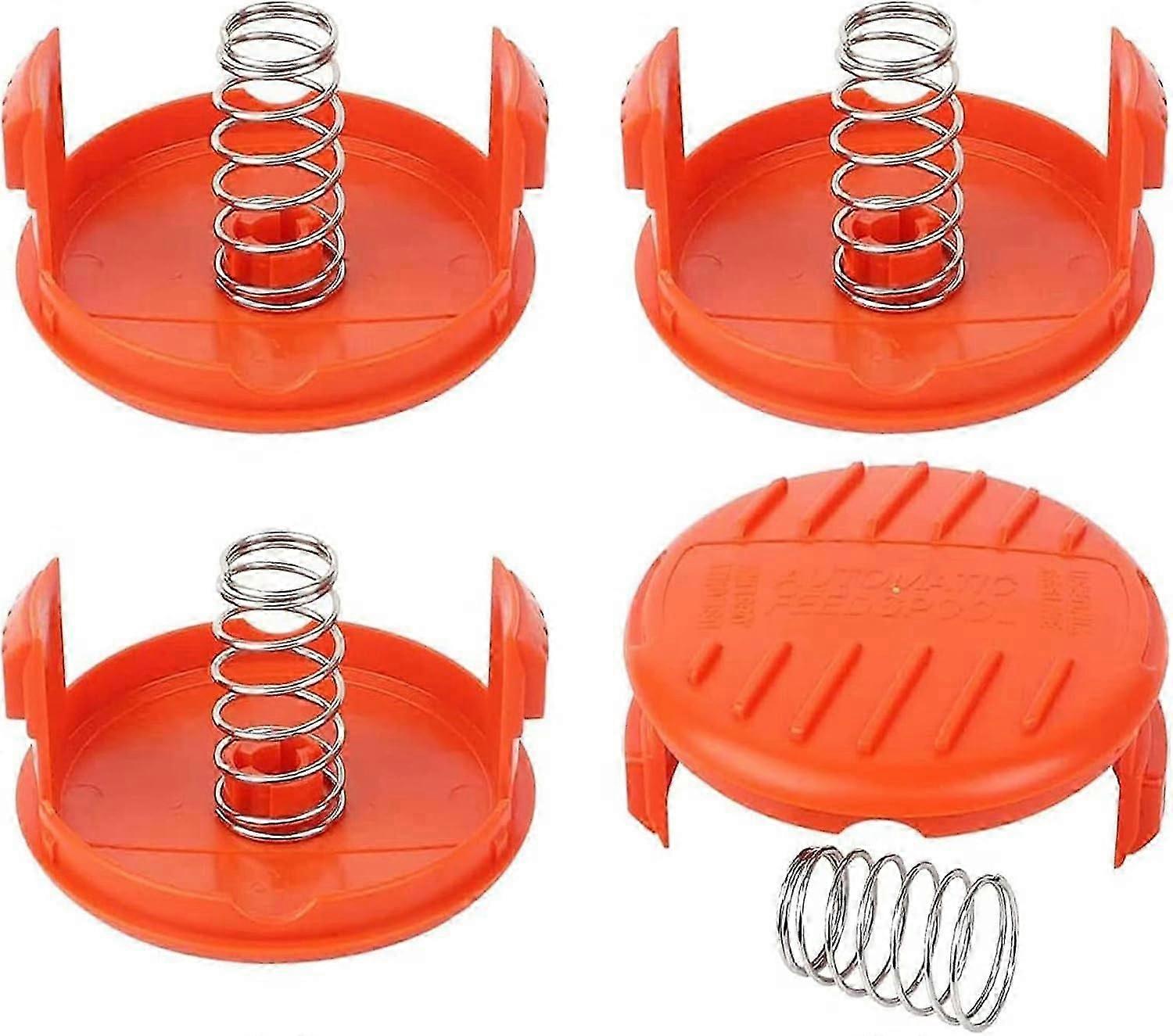 4Pcs Trimmer Spool Cap,Spool Cap,Trimmer Spool Cap Springs,String Trimmer Spool Cover,for Black Decker Lawn Mowers,RC-100-P