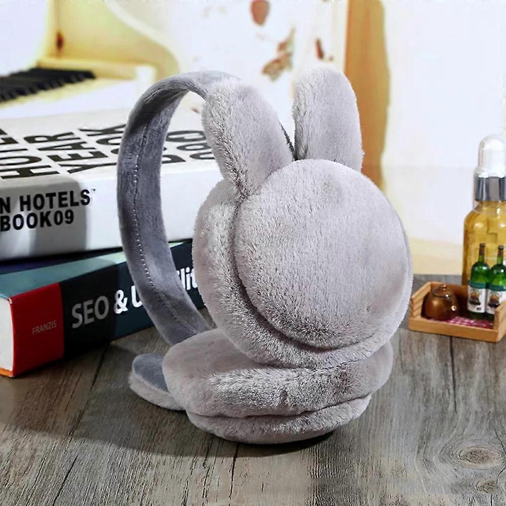 Mignon Lapin Filles Cache-oreilles Épais En Peluche Pliable Cache-oreilles Enfants Hiver Chaud Cache-oreilles3-8 ans