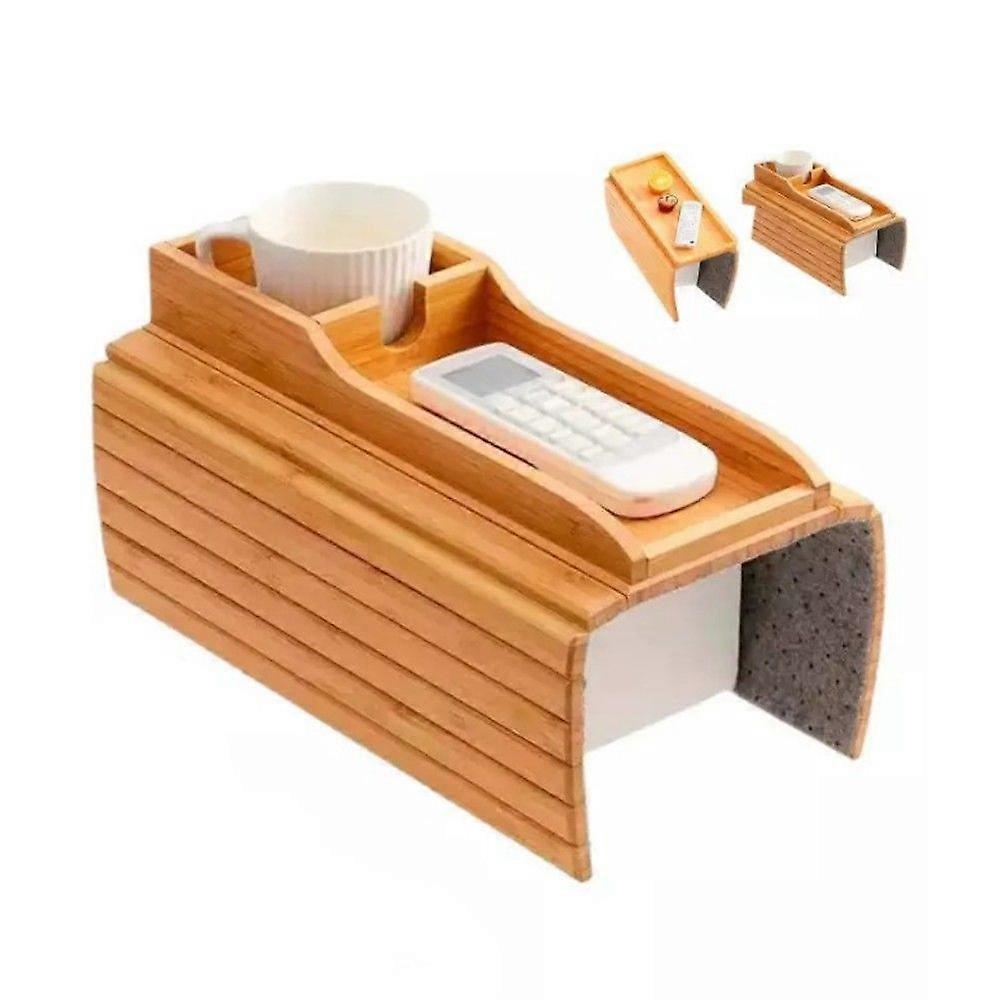 2025 New Couch Hacks,Bamboo Sofa Arm Tray Couch Cup Holder Armrest Table