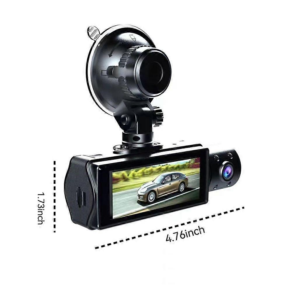 3~Channel 1080P Car DVR with Night Vision, Loop Recording, and Collision Lock ~ Black, M10~Dual~Record, No Memory Card MK7024
