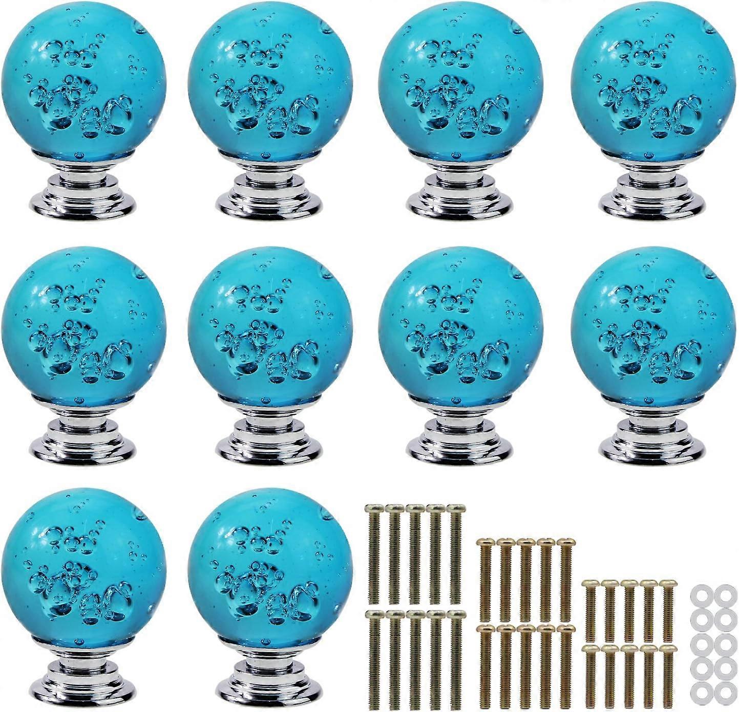 Crystal Glass Drawer Handles with Bubble Design, Cabinet Knobs