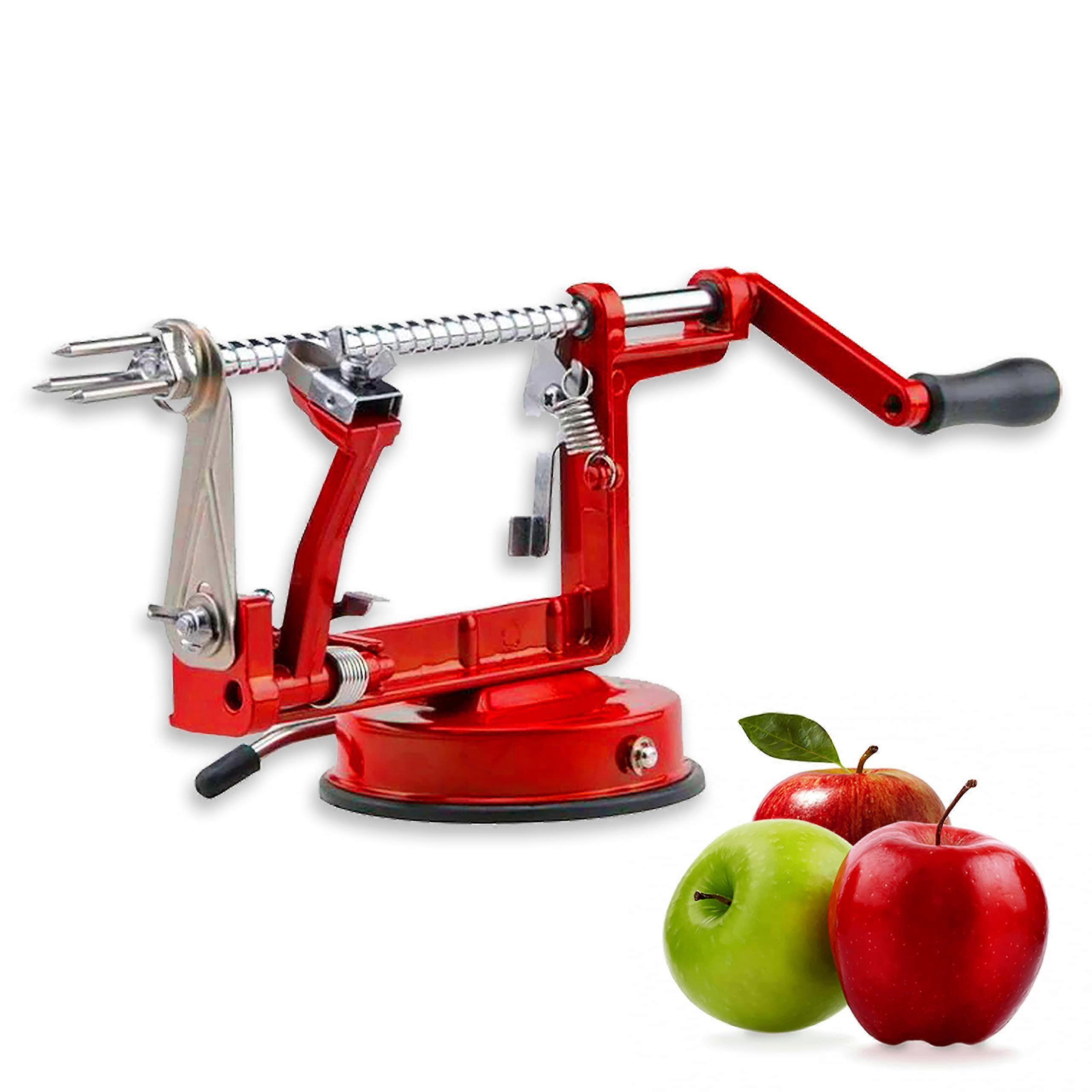 Apple Peeler Slicer Corer Spiralizer with Strong Suction Base and Adjustable Stainless Steel Blades for Easy Fruit Preparation