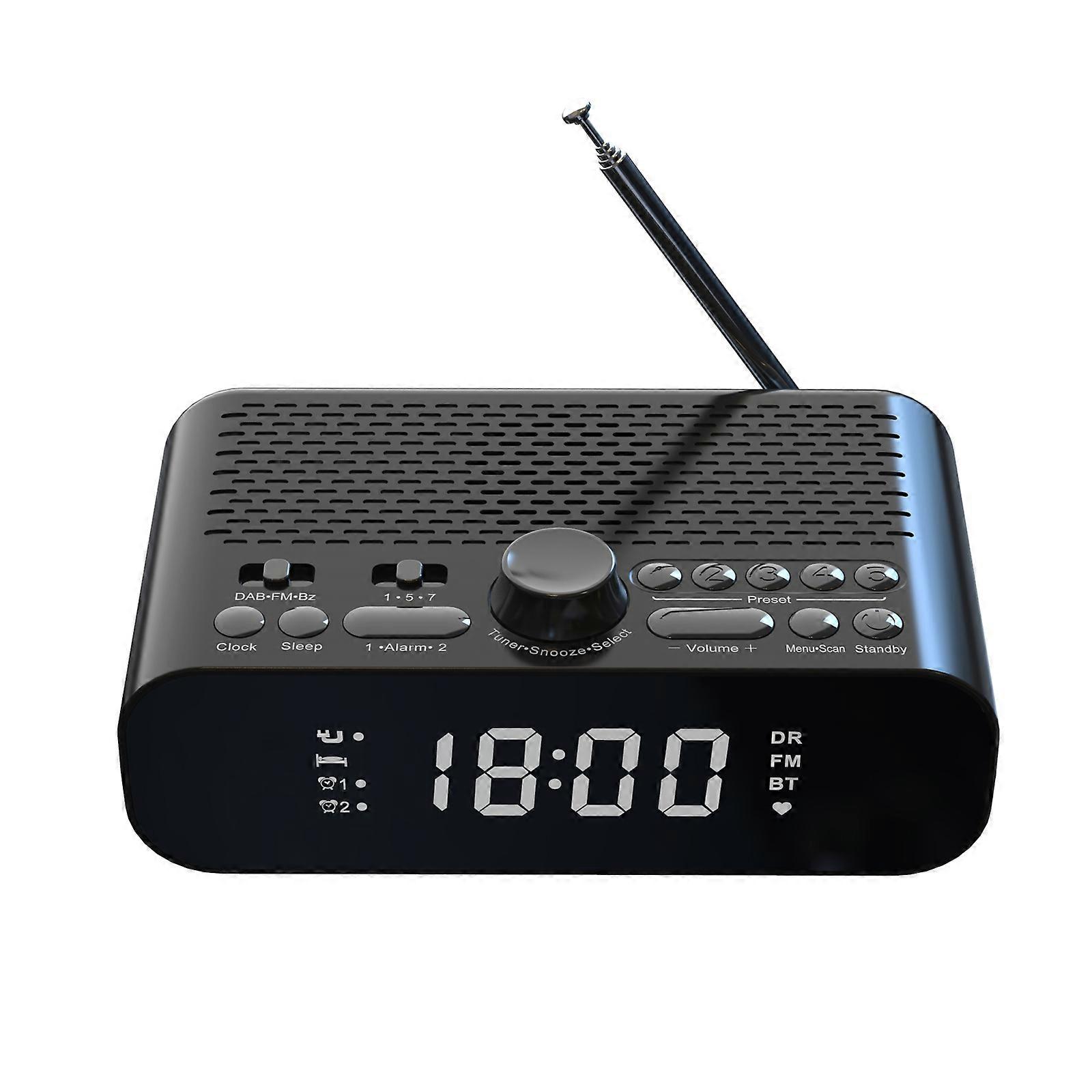DAB-A5 LED Display Bedside DAB/FM Clock Radio with Bluetooth Speaker, EU Version