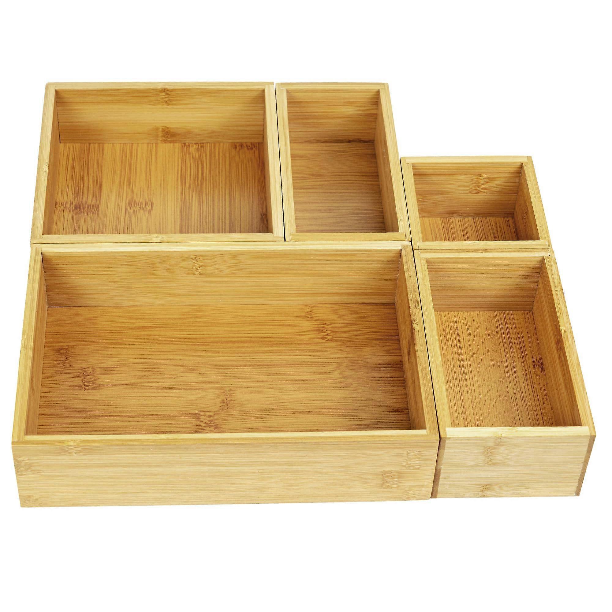 Bamboo Organizer Box for Kitchen Storage Solution