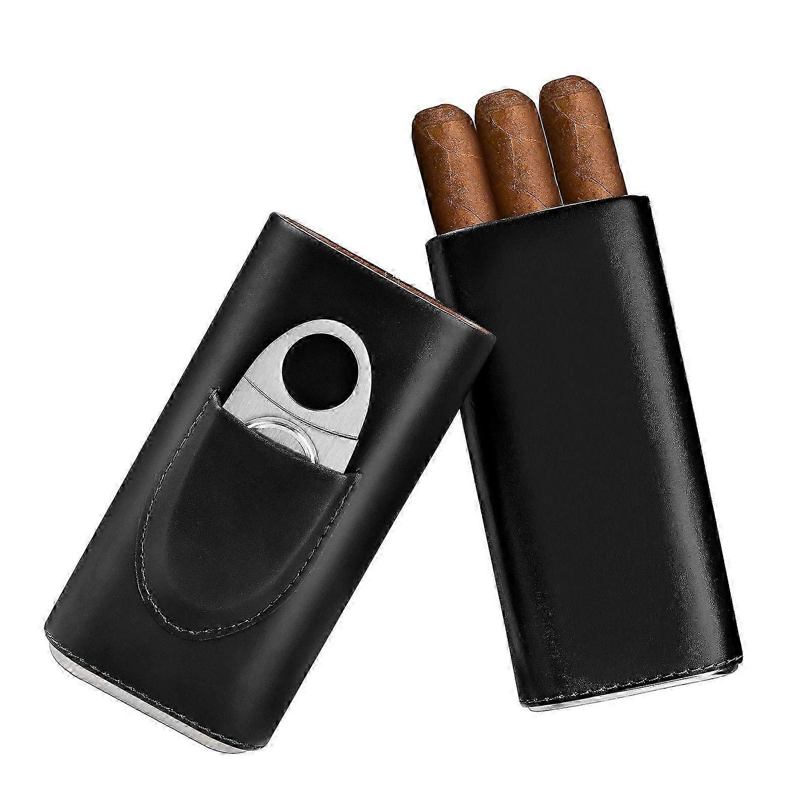 Zigarrenetui Zedernholz gefüttert - Zigarren-Reiseetui Zigarrenschneider Humidor-Etui
