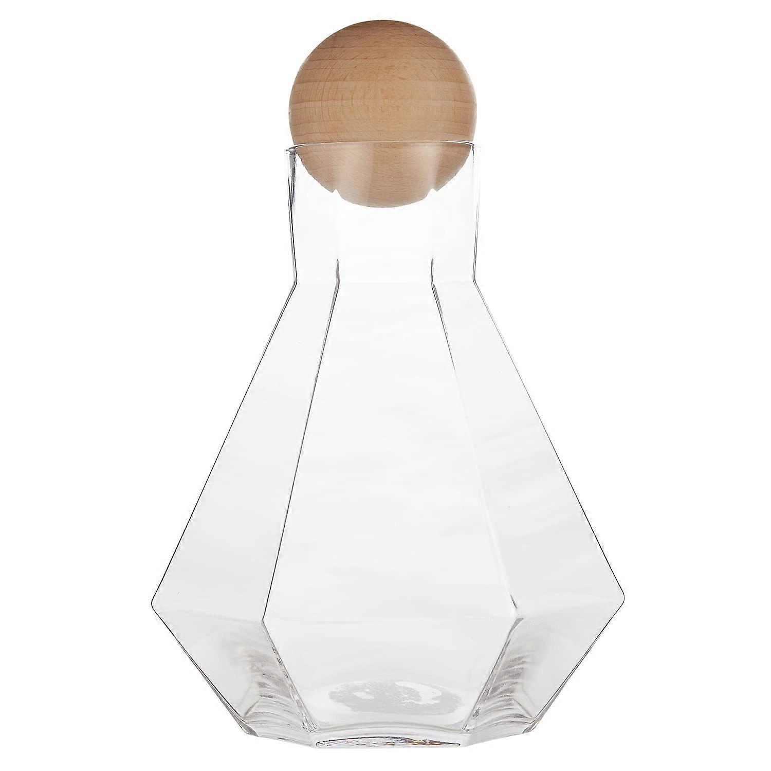 Sippin' Pretty Geometric Decanter with Wood Base 44-Ounce Glass