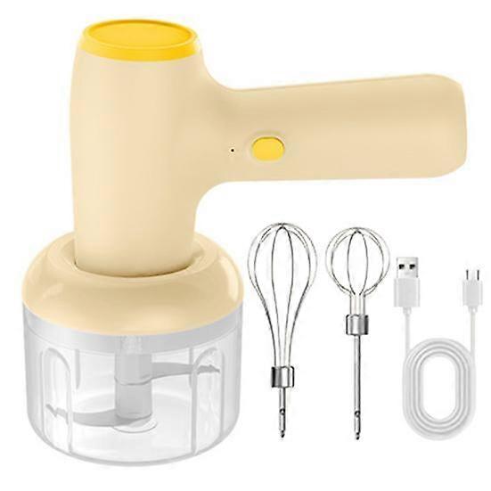 1 Set Electric Egg Beater Automatic Type-C Charging 2-in-1 Wireless Handheld Cream Mixer Mini Grinder Kitchen Gadget