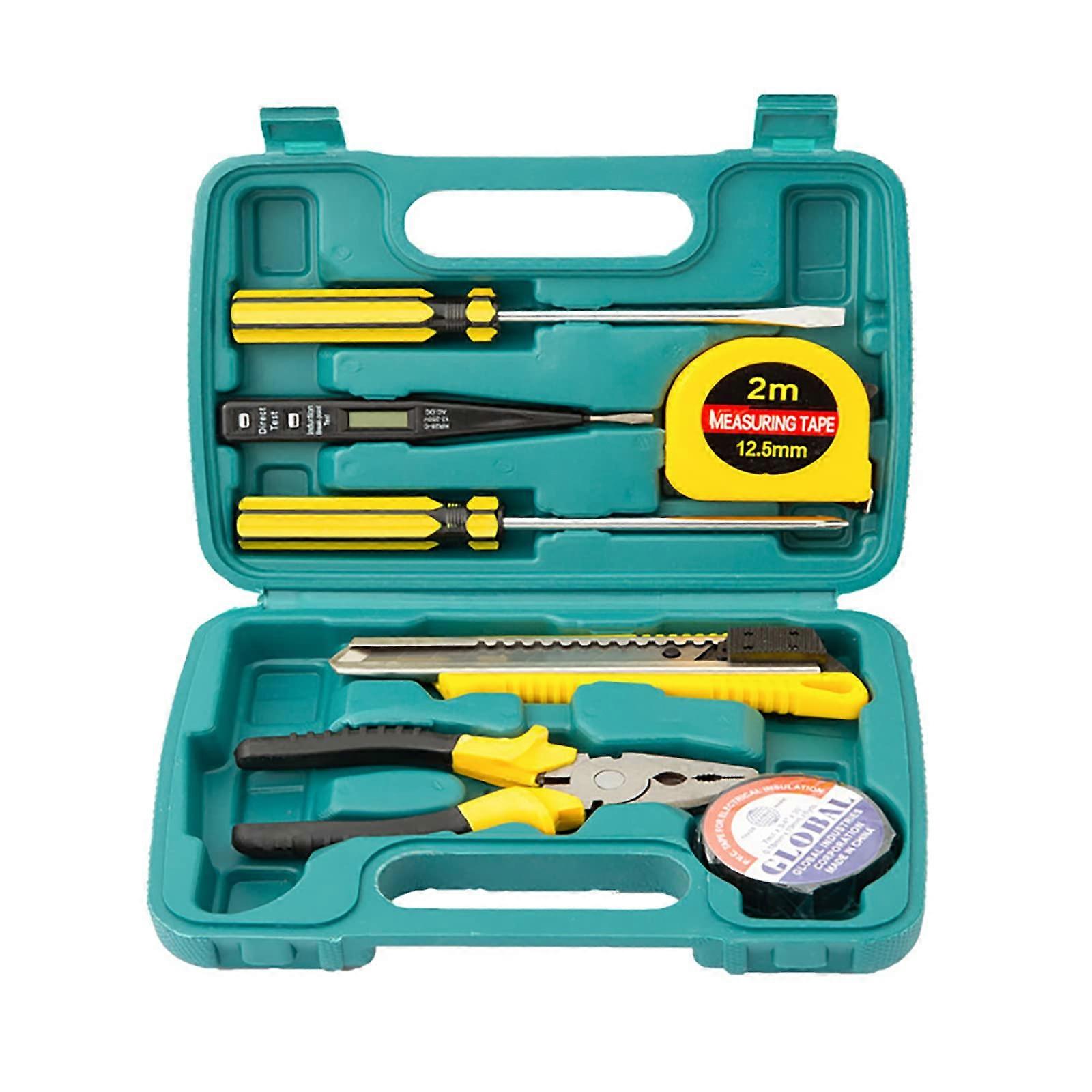 Home Hand Tool Set 8 Piece Automatic Repair Tool Kit with Storage Case for Home Garage Office Maintenance