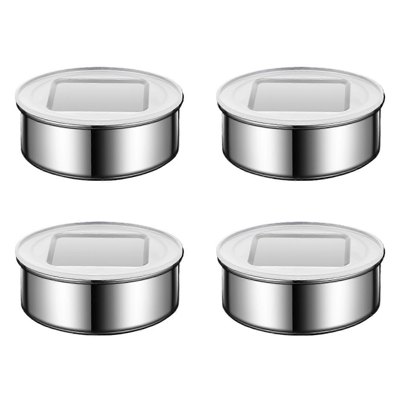Set Of 3/4 Magnetic Spices Jars Magnetic Spices Box Stainless Steel With Viewing Window For Quick Identification