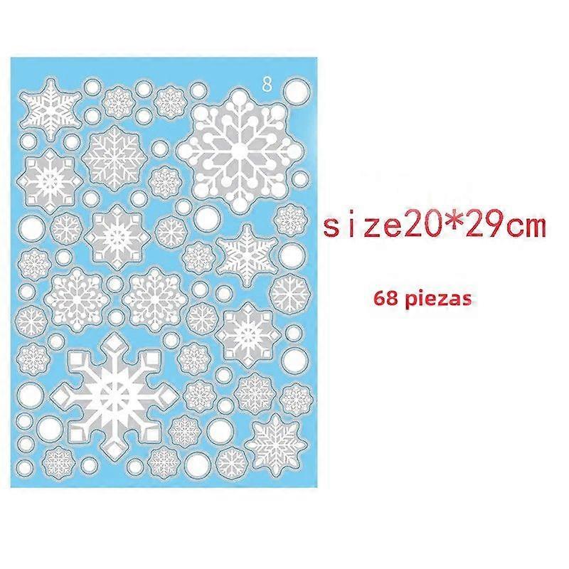 Christmas Stickers With Blank Snowflake Shapes For Wall And Window New Year Home And Party Decoration PVC Multi-piece European