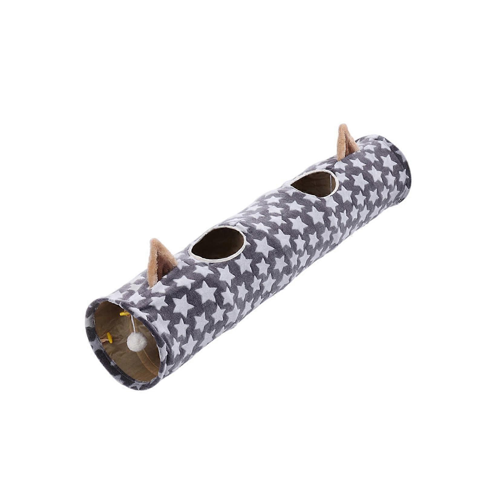 Cat Tunnel with Star Pattern - Durable Pet Play Tube for Cats and Kittens, 47-Inch Size, Soft Material, Fun Interactive Design