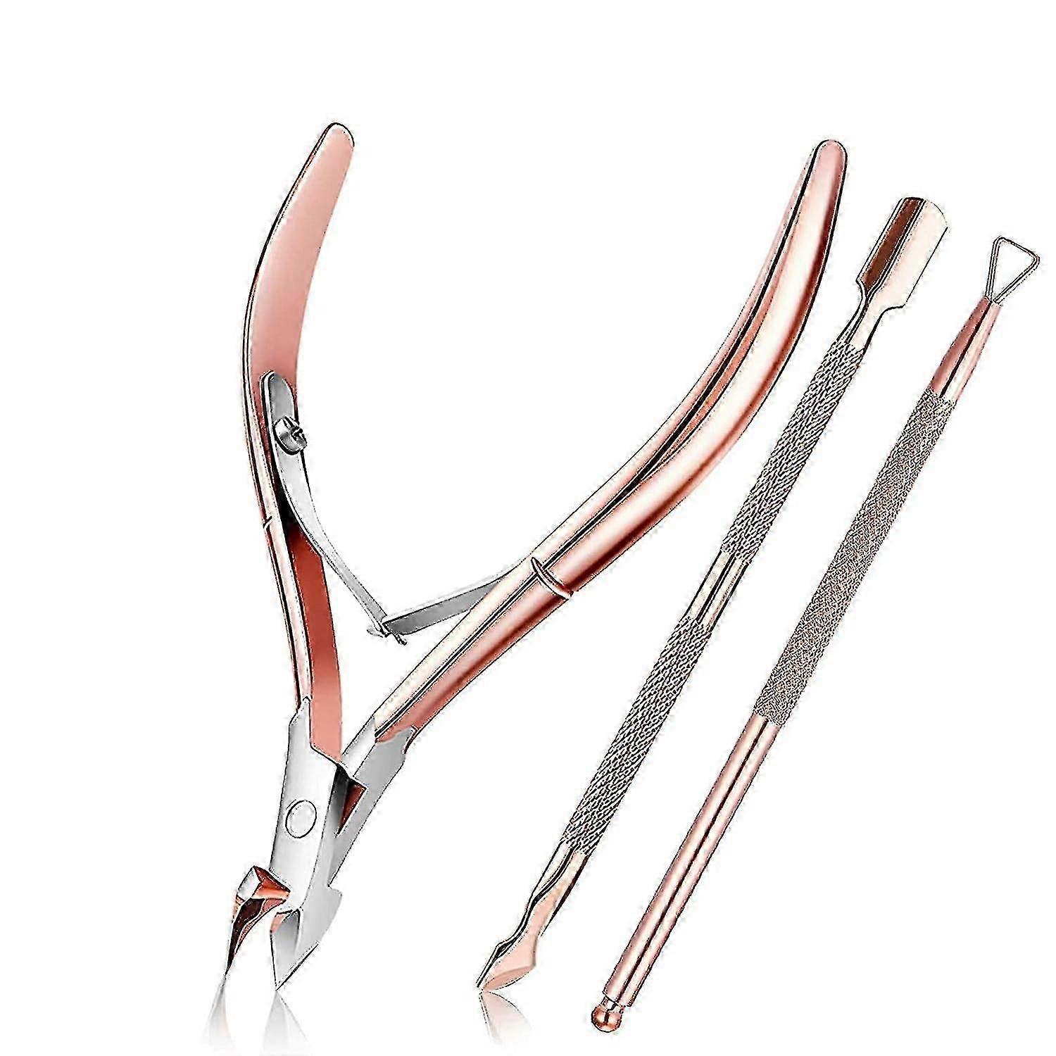Cuticle Scissors With Cuticle Pusher Set - Precise Cuticle Clipper And Base - Dead Skin Remover Scissor Nipper Durable Manicure Pedicure Tools For Fin
