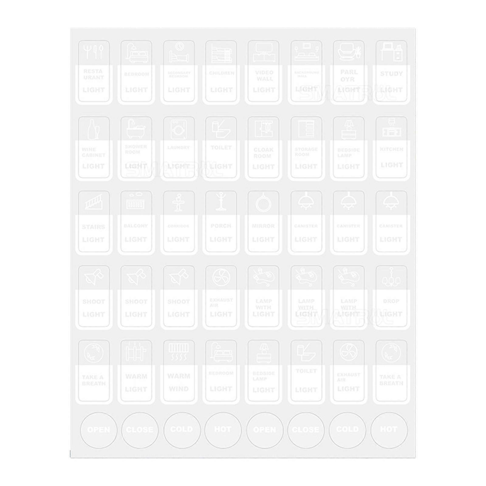User Friendly Touch Switches Sticker Labels With Strong Adhesive Backing Suitable For Secure Attachment And Easy Removal White