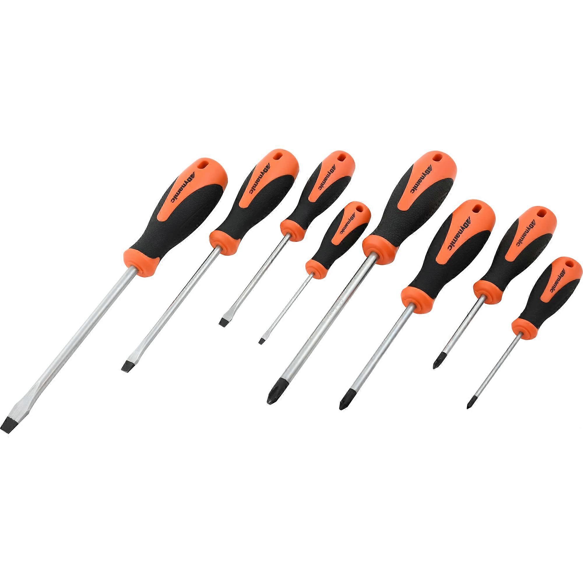 8-Piece Screwdriver Set With Non-Slip Handle And Storage Tray For Home Repairs