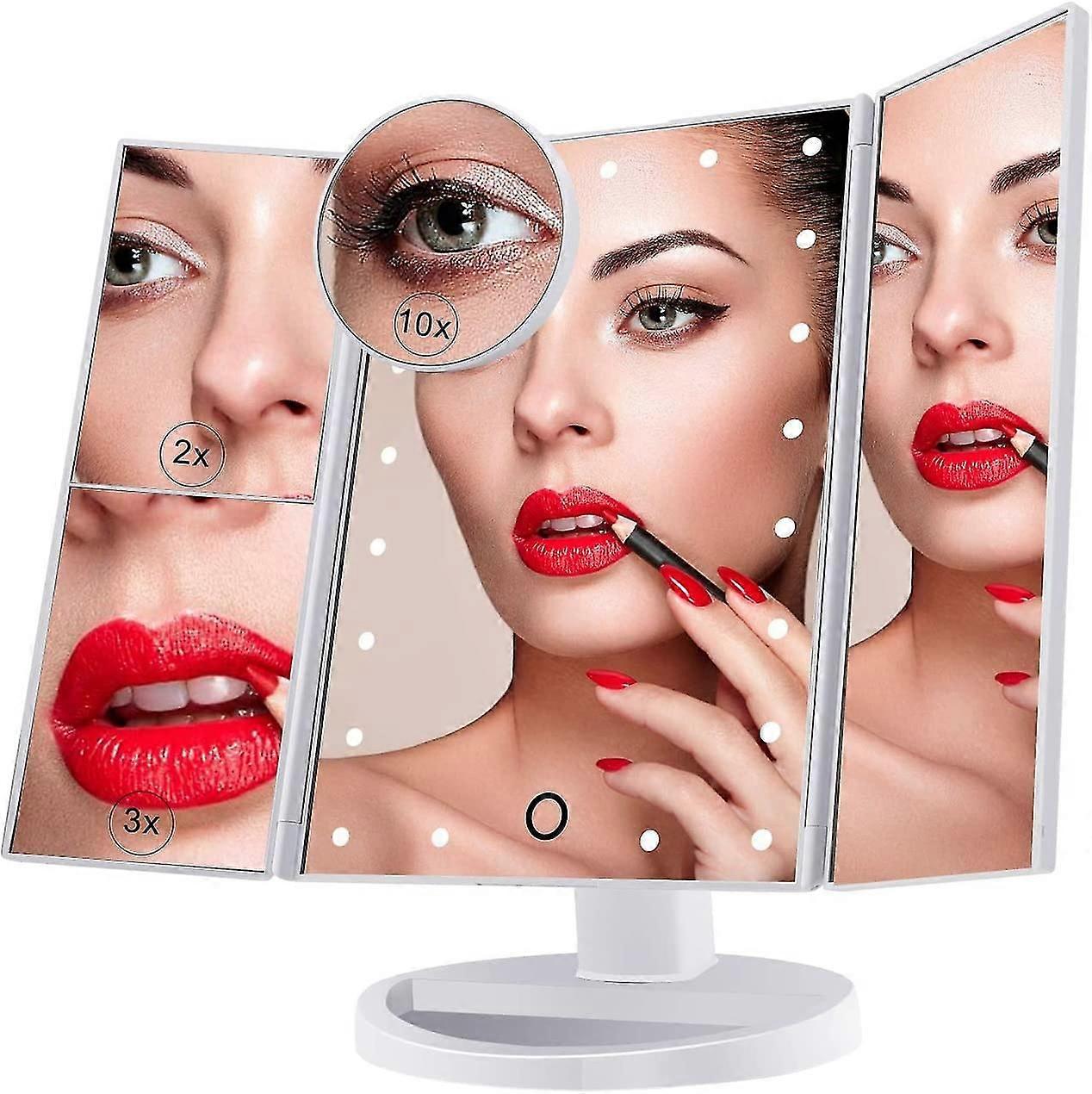 Makeup Mirror 5x Magnification, 5 Inch Compact Standing Cosmetic Mirror, Chrome