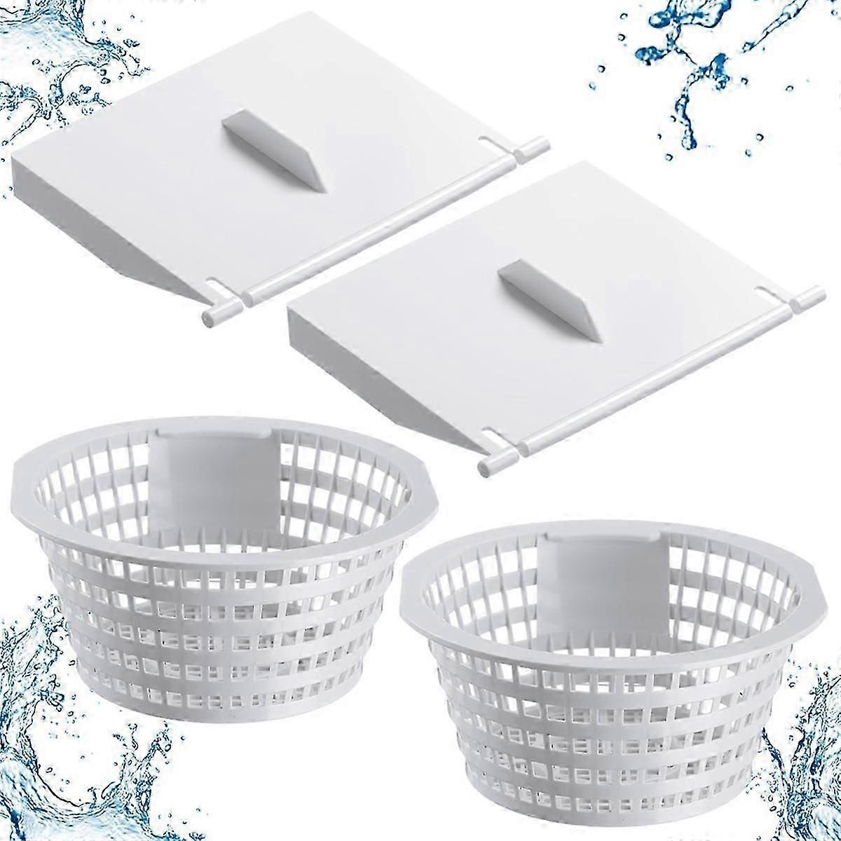 8926 Skimmer Replacement Weir Door Flap and 8928 Pool Skimmer Basket compatible with Above Ground and in Ground Swimming Pool Parts