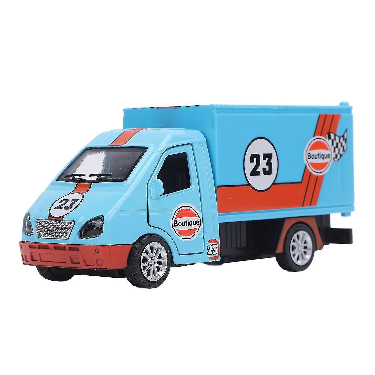 Small Container Truck Car Alloy Truck Model Toy Interactive Play Set Vehicle Model for Kids Blue