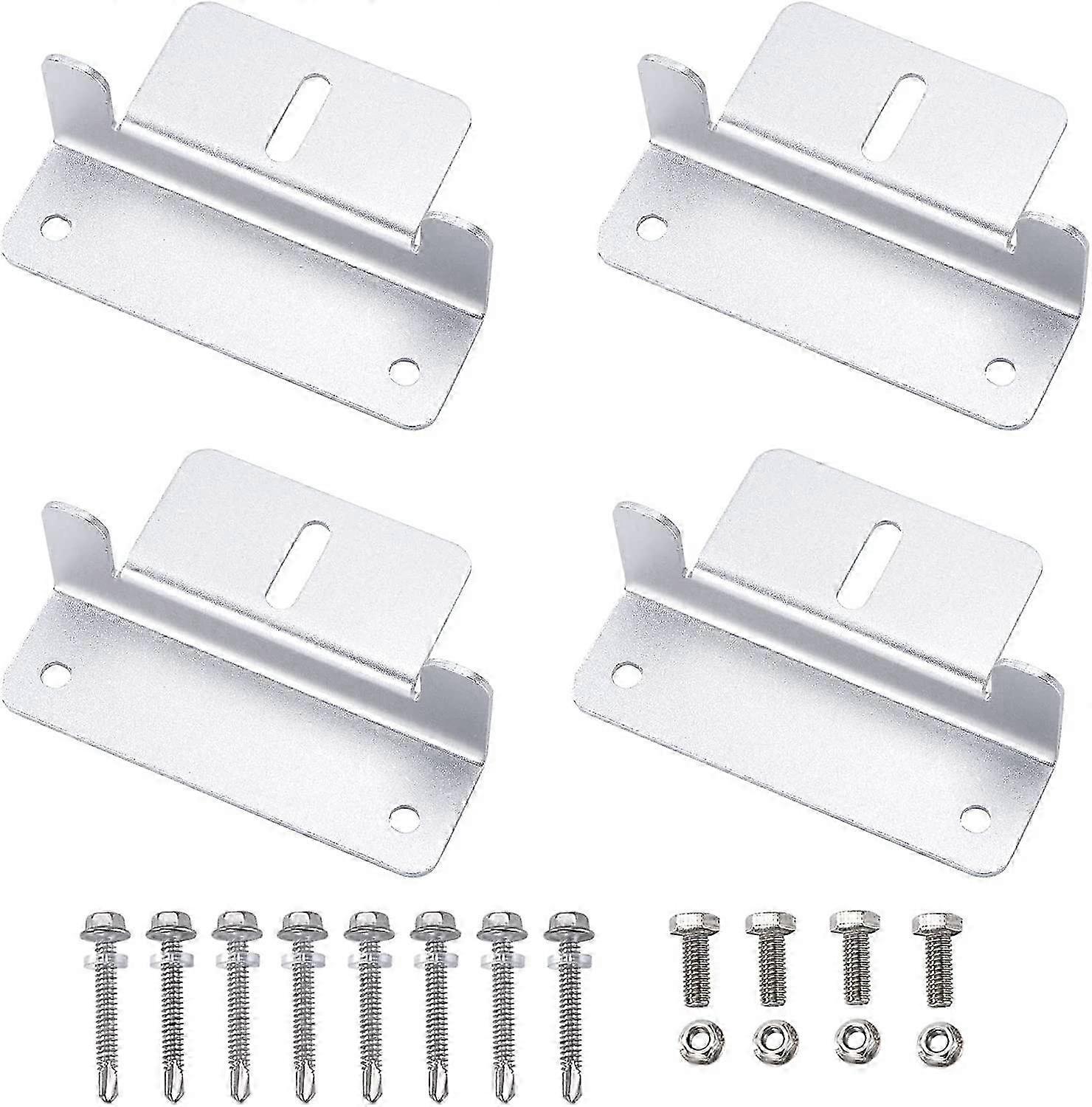 Aluminum Alloy Solar Panel Clamp Brackets & Screws & Nuts 4 Pieces