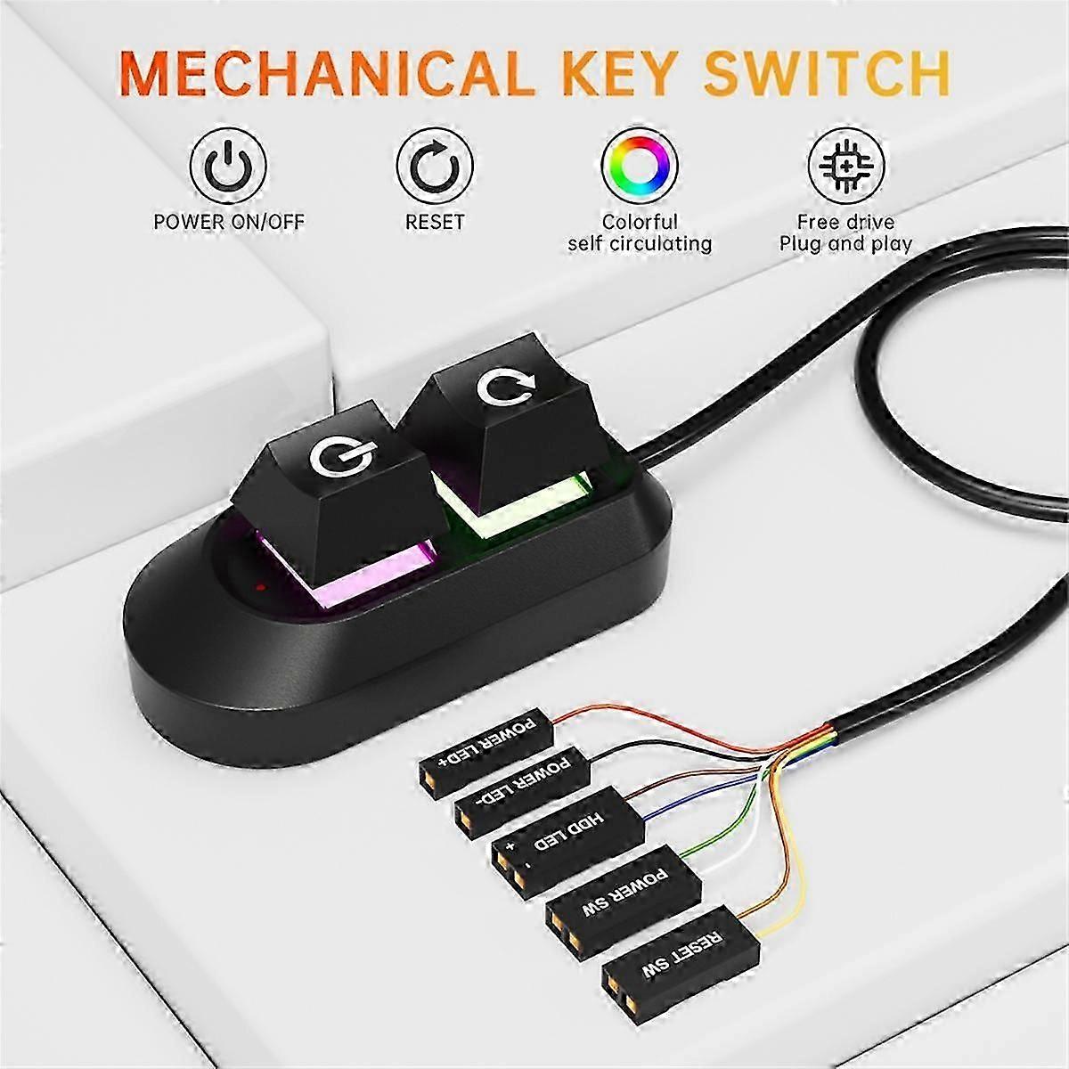 Desktop Computer Switch Button Extension Cable PC Power Button Mechanical Switch Style B