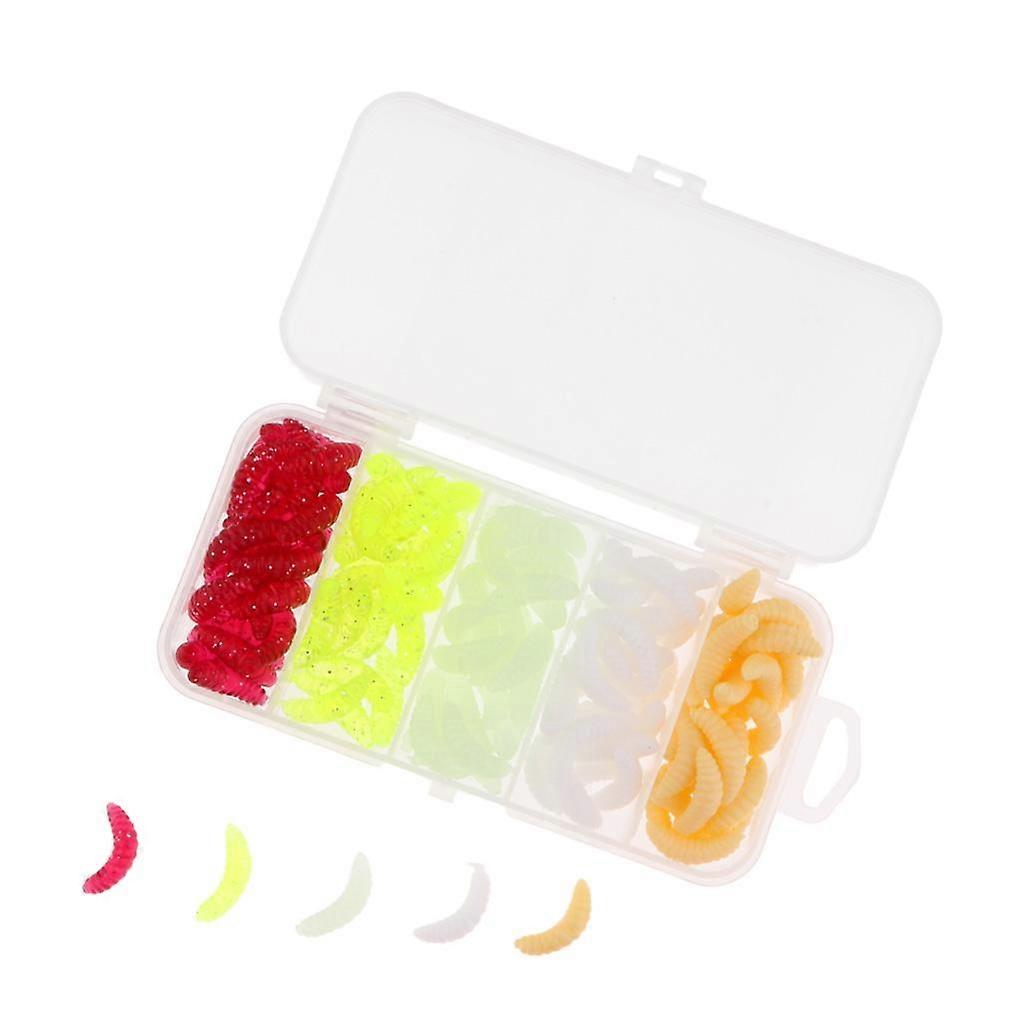 125Pcs μαλακά δολώματα σχήματος Grub σκουληκιών προσομοίωσης για την πέστροφα