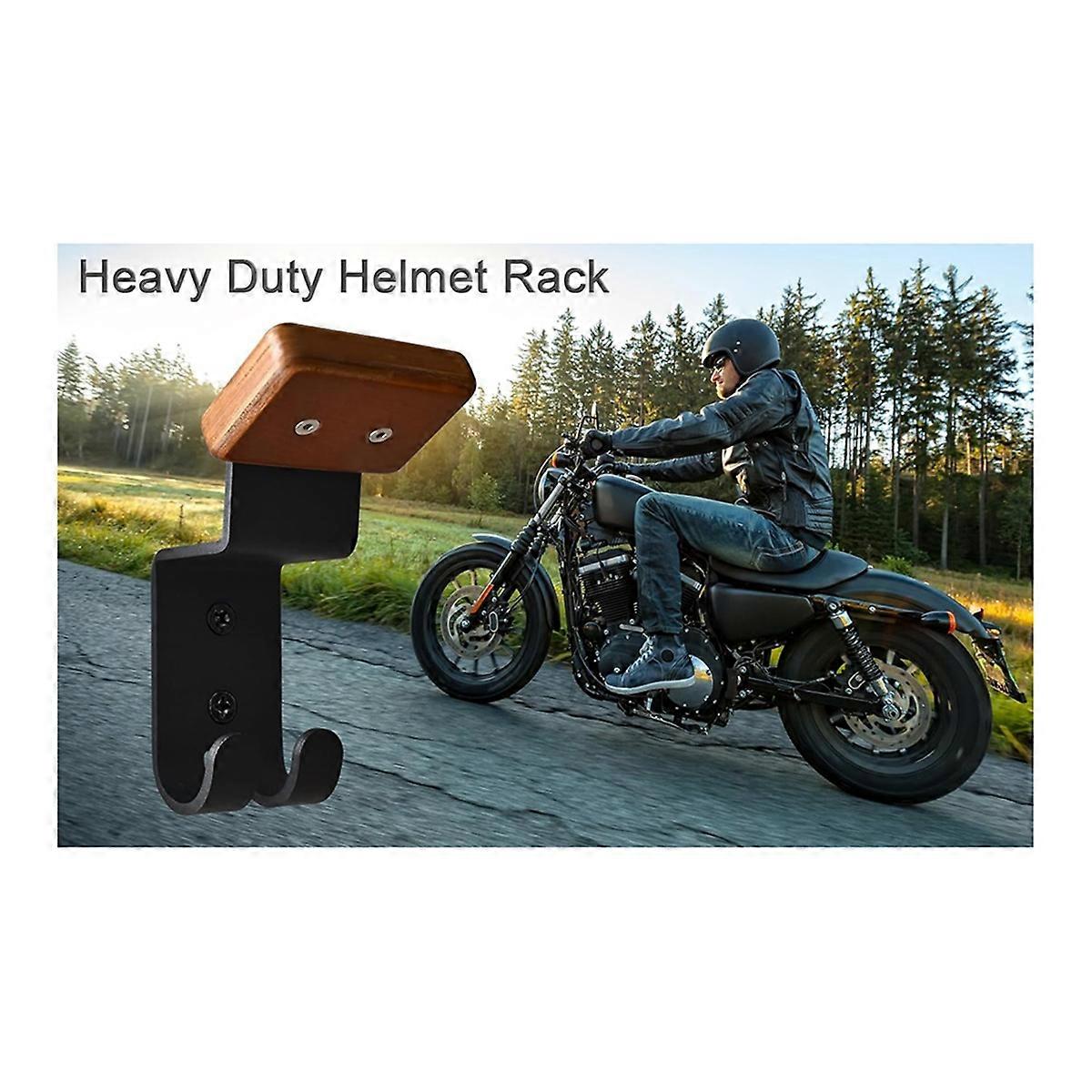 2Pack Motorcycle Helmet Rack, Heavy Duty Helmet Holder on Wall