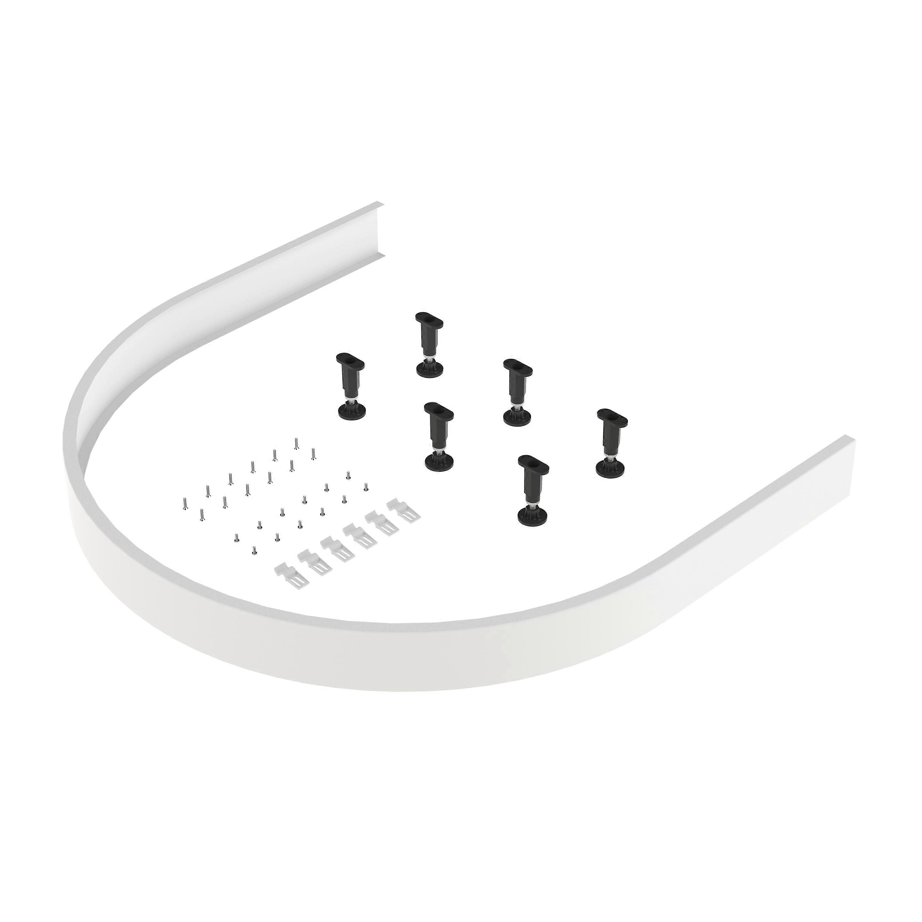 Shower Tray Leg Set & Plinth Kit - White - D Shaped Tray