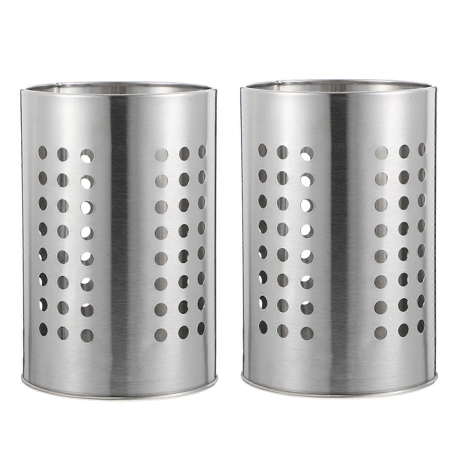 2Pcs Thickened Stainless Steel Kitchen Tableware Storage Holders for Chopsticks