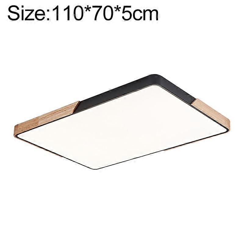 Wood Macaron LED Rectangle Ceiling Lamp, White Light, Size:110x70cm