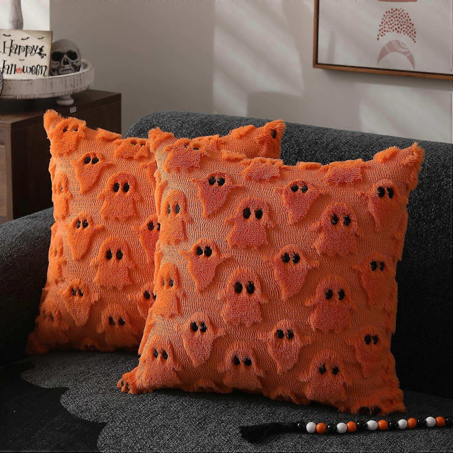 2 Set Soft Plush Faux Fur Wool Pillow Covers for Chair Sofa 18x18 Inch