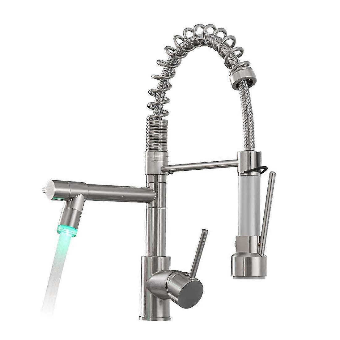 Brushed Nickel Kitchen Faucet for Modern Home Use