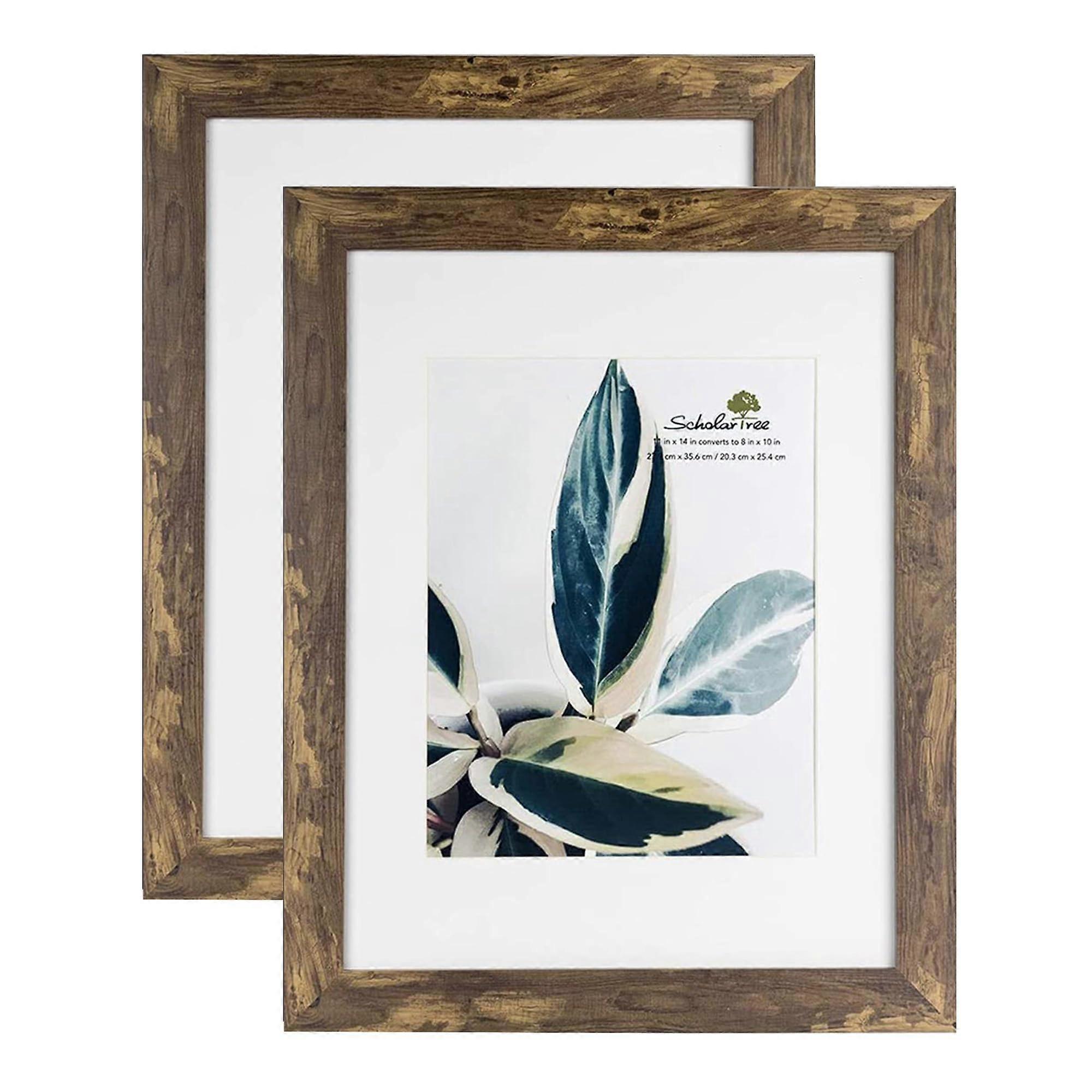 2 Set Brown Picture Frame for Wall Gallery Photo Frames 11x14