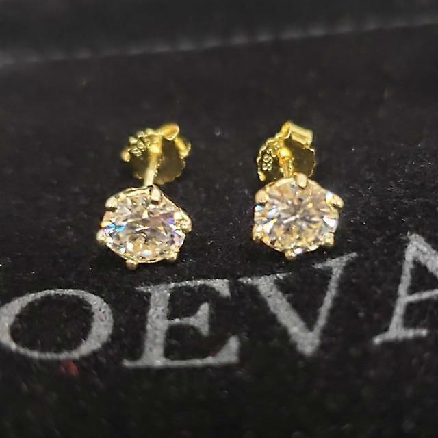 Oevas ægte 1 karat D farve Moissatine Stud øreringe til kvinder 18k guld farve 100 %925 sterling sølv bryllup fest fine smykker