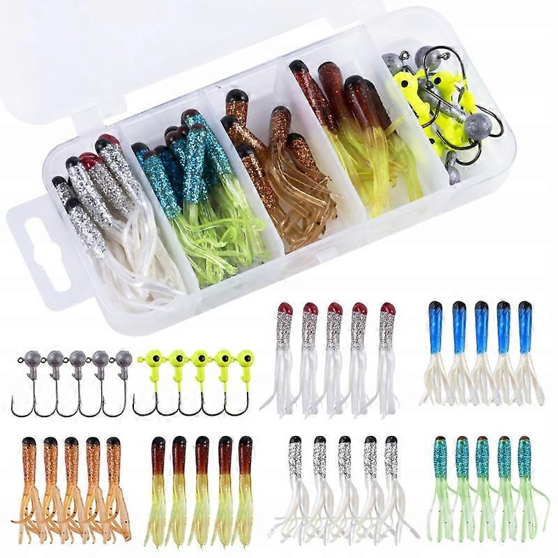 Set Gummi Spinnköder Köpfe 5,5 cm 40 Stück
