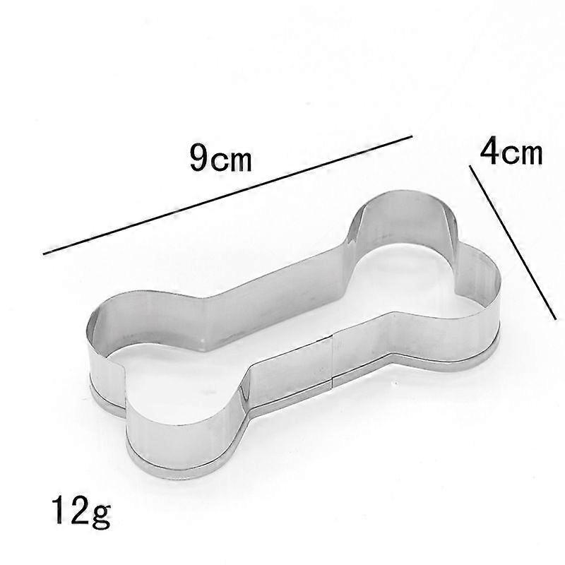 Set of 3 Cake Cookie Molds - Dog Bone Shape Stainless Steel Diy Kitchen Molds