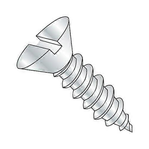 818 x 5/8' SelfTapping Screws, Flat Head, Slotted, Type Ab, ZincPlated Finish, Fully Threaded (25 Pack)