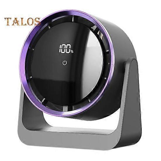 Mini Electric Desktop Fan LED Digital Display 5 Speed Adjustable Quiet Home Office Travel USB Rechargeable Portable Personal Summer Cooling Fan